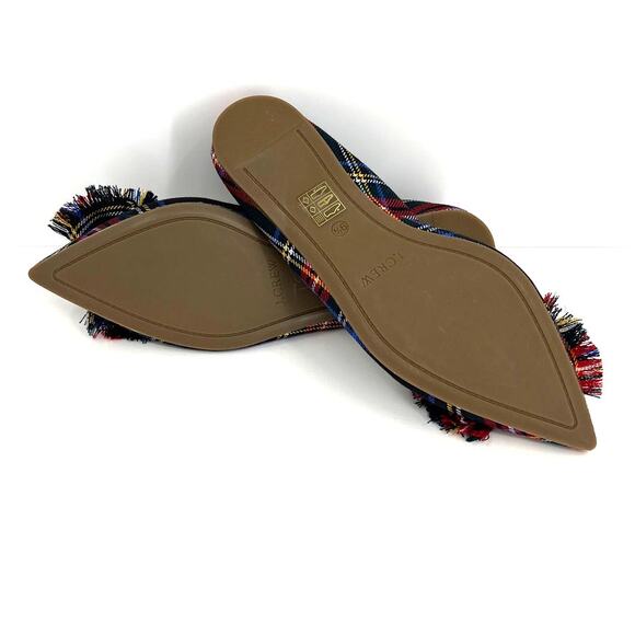 J.CREW Lottie Tartan Plaid Bow Pointed Flats - Picture 7 of 7